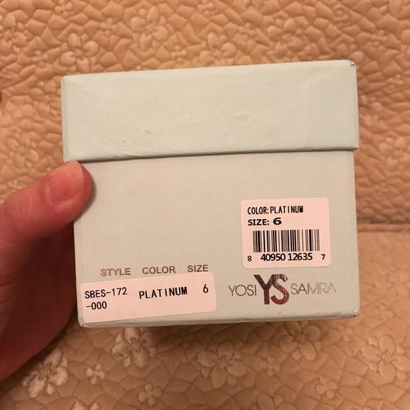 ⭐️ NWT Yosi Samra size 6 “Hitched” platinum flats - Picture 4 of 8